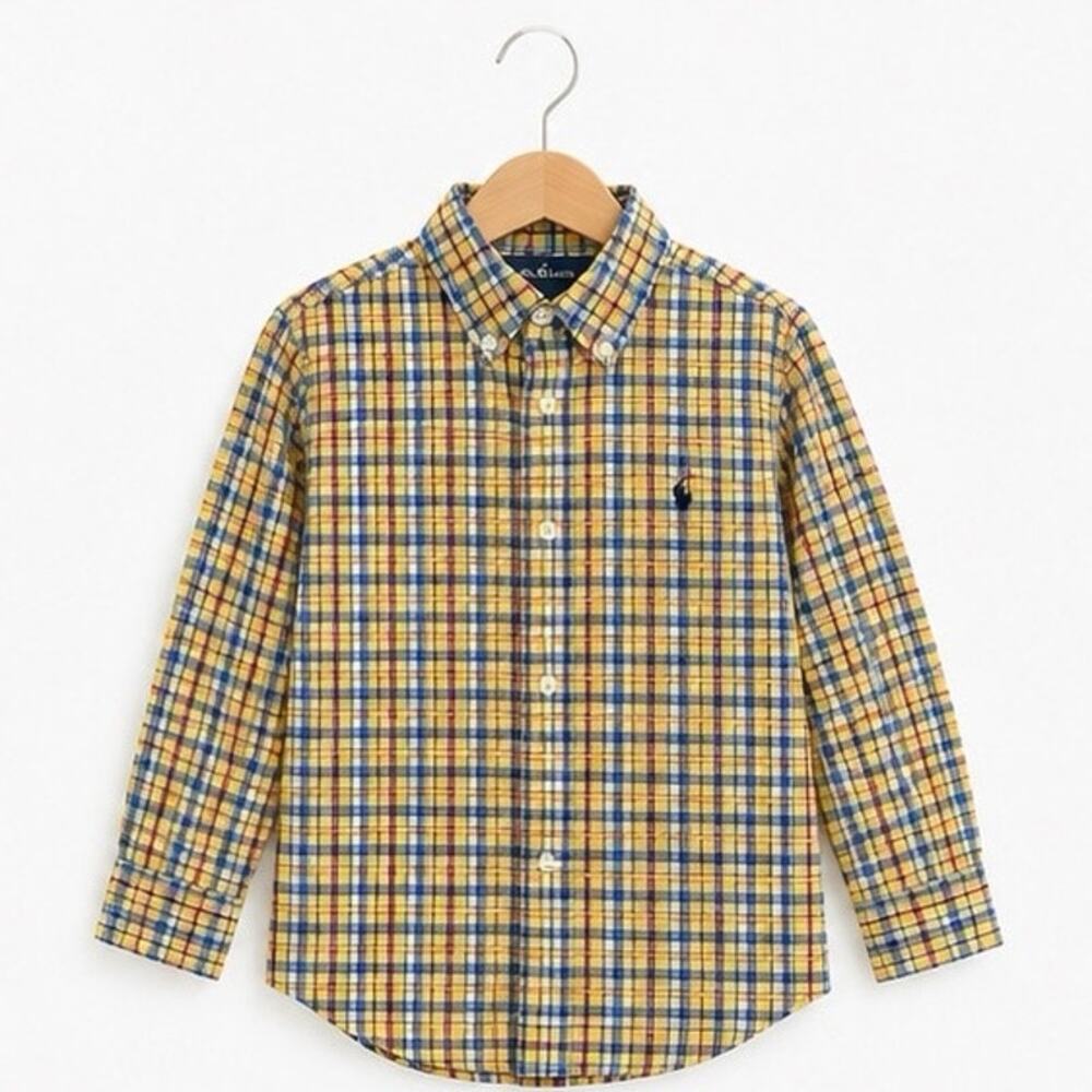 Polo Ralph Lauren Yellow & Blue Long Sleeve Button-Up Shirt